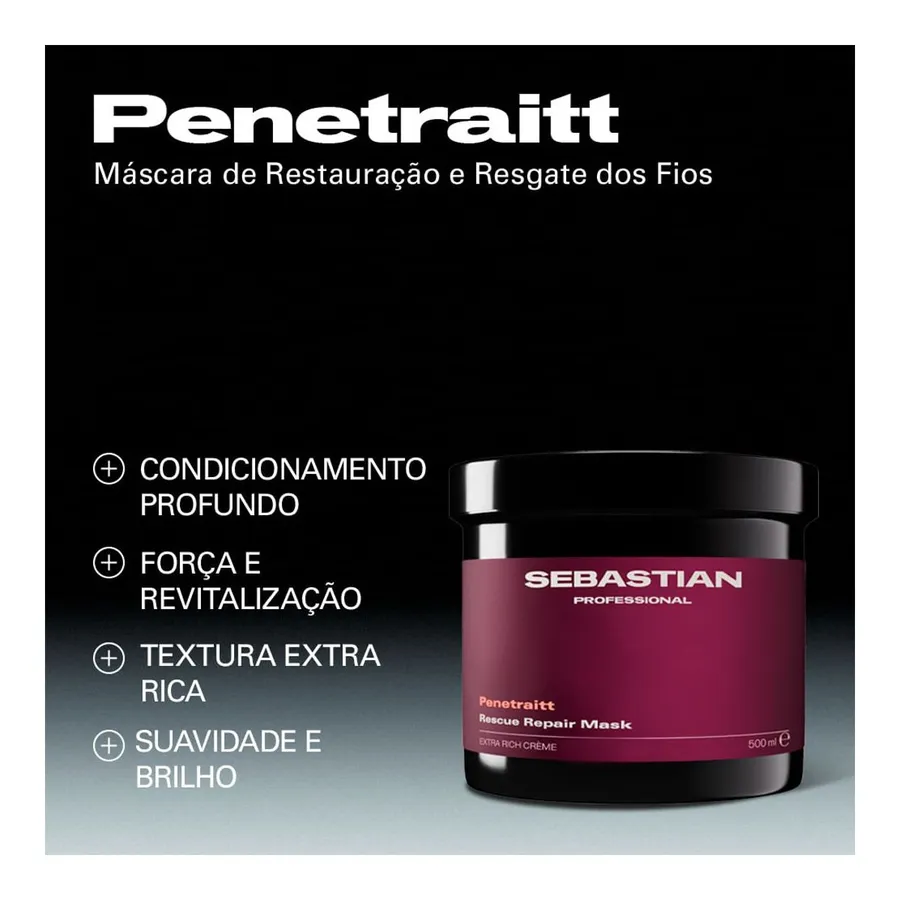 Máscara de Reconstrução Sebastian Professional Penetraitt 500ml — foto 3