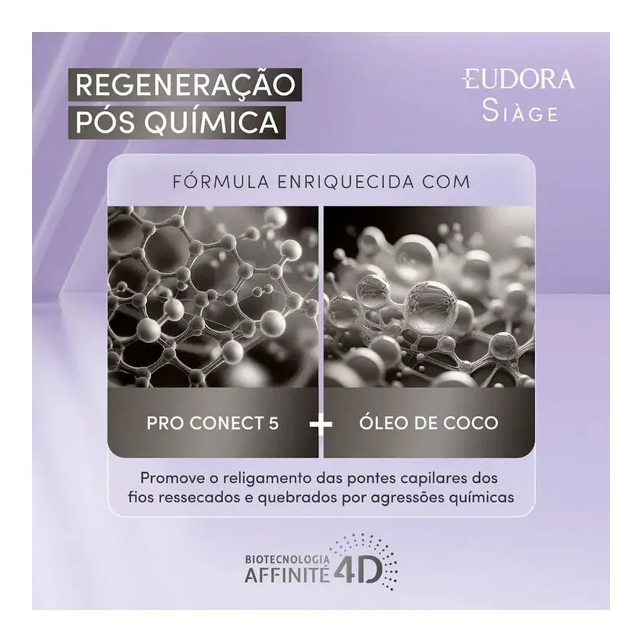 Máscara Repositora Eudora Siàge Regeneração Pós Química 4D 250g — foto 3