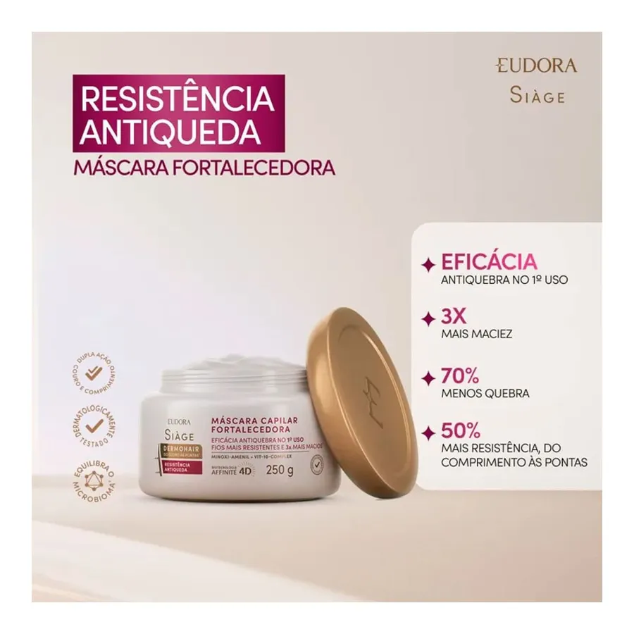 Máscara Eudora Siage Resistência a Antiqueda 250g — foto 3
