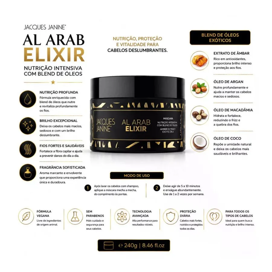 Mascara Capilar Jacques Janine Al Arab Elixir 240g — foto 2