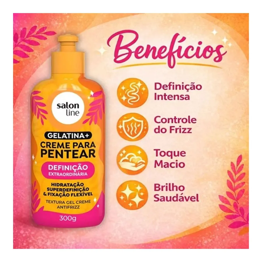 Creme Para Pentear Salon Line Gelatina + Definição Extraordinária 300g — foto 3