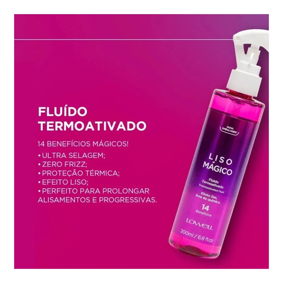 Fluído Termoativado Lowell Liso Mágico - Efeito Liso e Proteção Térmica 60ml — foto 3