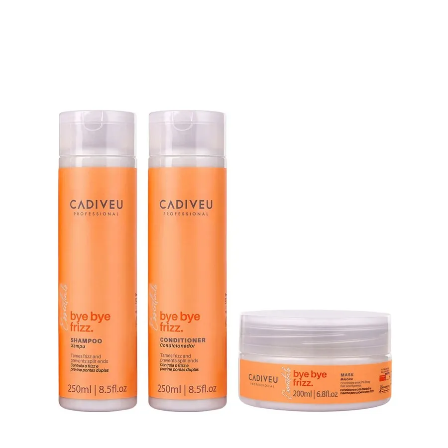 Cadiveu Professional Kit Cadiveu Essentials Bye Bye Frizz- Shampoo 250ml + Condicionador 250ml + Máscara 200ml