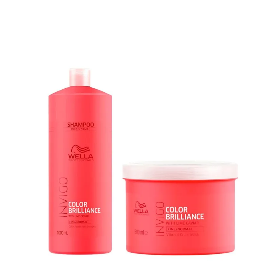 Kit Wella Professionals Invigo Color Brilliance - Shampoo 1000ml + Máscara 500ml