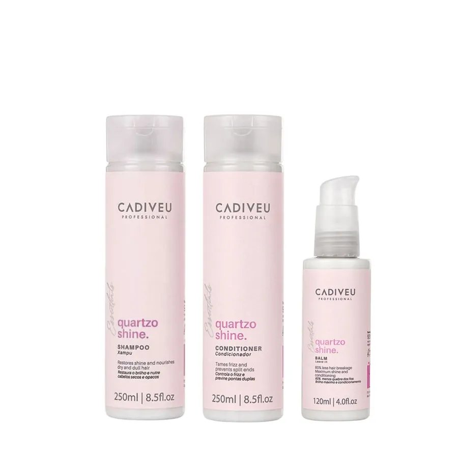 Cadiveu Professional Kit Cadiveu Essentials Quartzo Shine Cuidado - Shampoo 250ml + Condicionador 250ml + Leave-In 120ml
