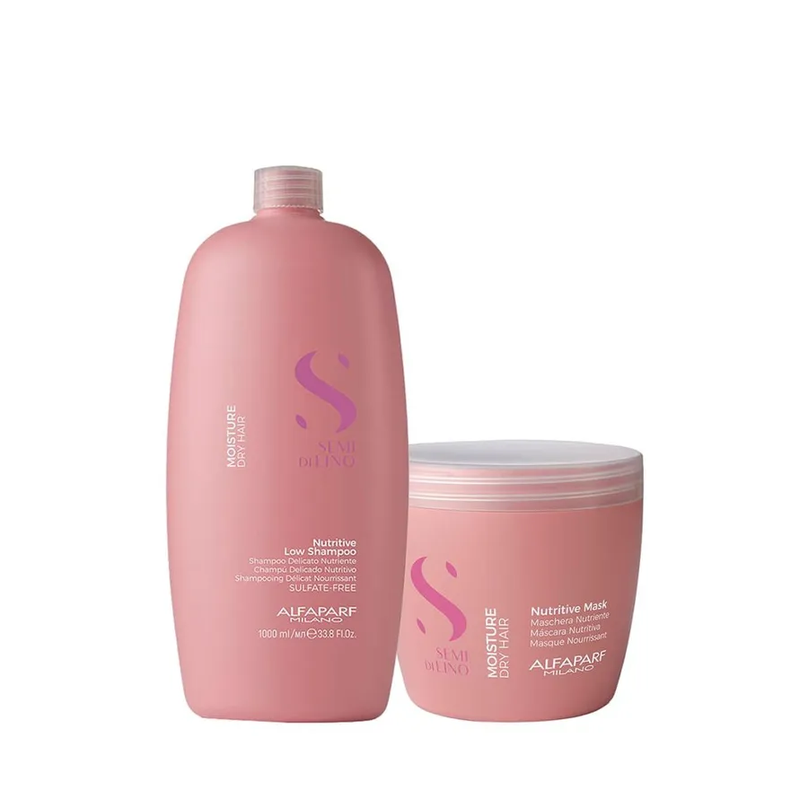 Kit Alfaparf Milano Professional Semi Di Lino Moisture - Shampoo 1000ml + Máscara 500ml