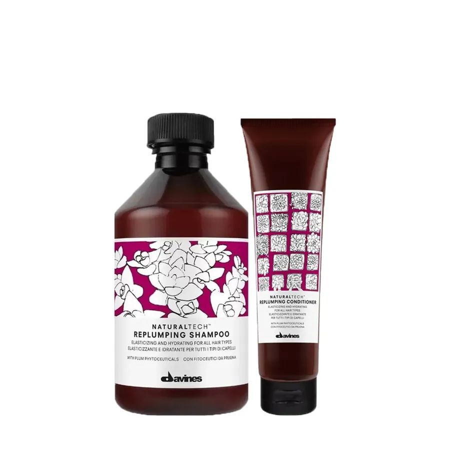 Kit Davines Naturaltech Replumping - Shampoo 250ml + Condicionador 150ml