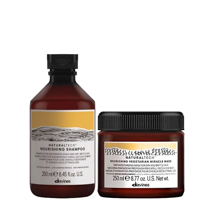 Kit Davines Naturaltech Nourishing - Shampoo 250ml + Máscara Miracle