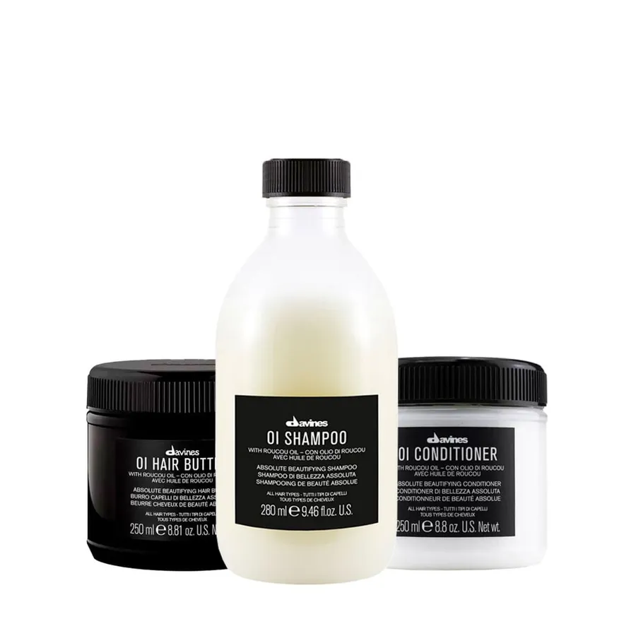 Kit Davines Oi - Shampoo 280ml + Condicionador 250ml + Manteiga Nutritiva