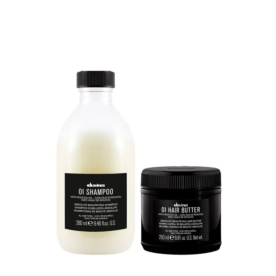 Kit Davines Oi - Shampoo 280ml + Máscara de Nutrição 250ml