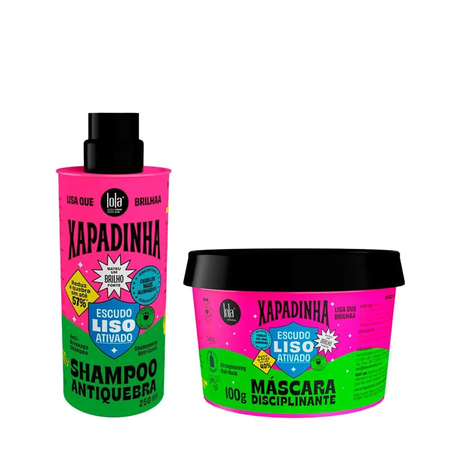 Kit Lola From Rio Xapadinha Escudo Liso Ativado - Shampoo 250ml + Máscara 100g