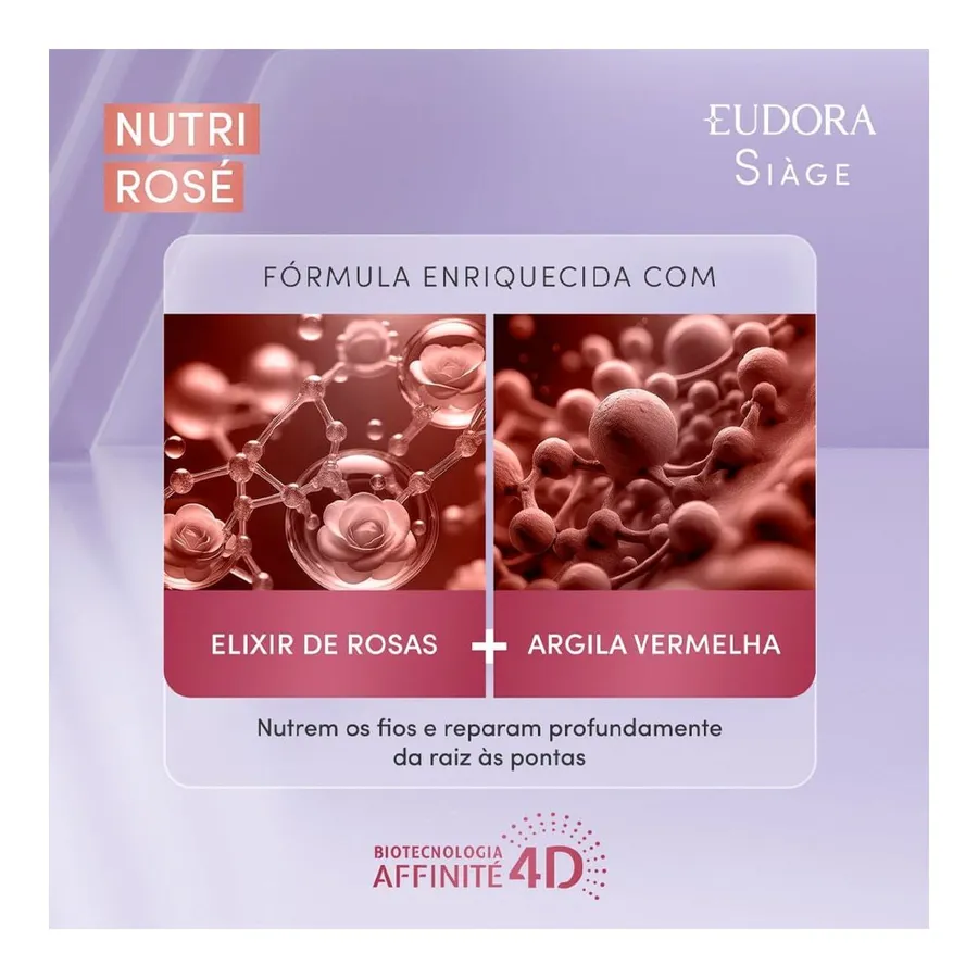 Eudora Siàge Kit Siàge Eudora Nutri Rosé Shampoo 250ml + Condicionador 125ml + Leave-In 30ml — foto 3