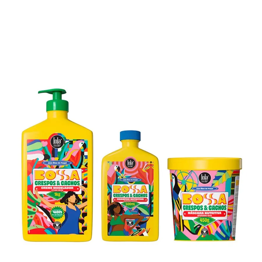 Kit Lola From Rio Bossa Shampoo 500ml + Máscara 450g + Creme 1000ml