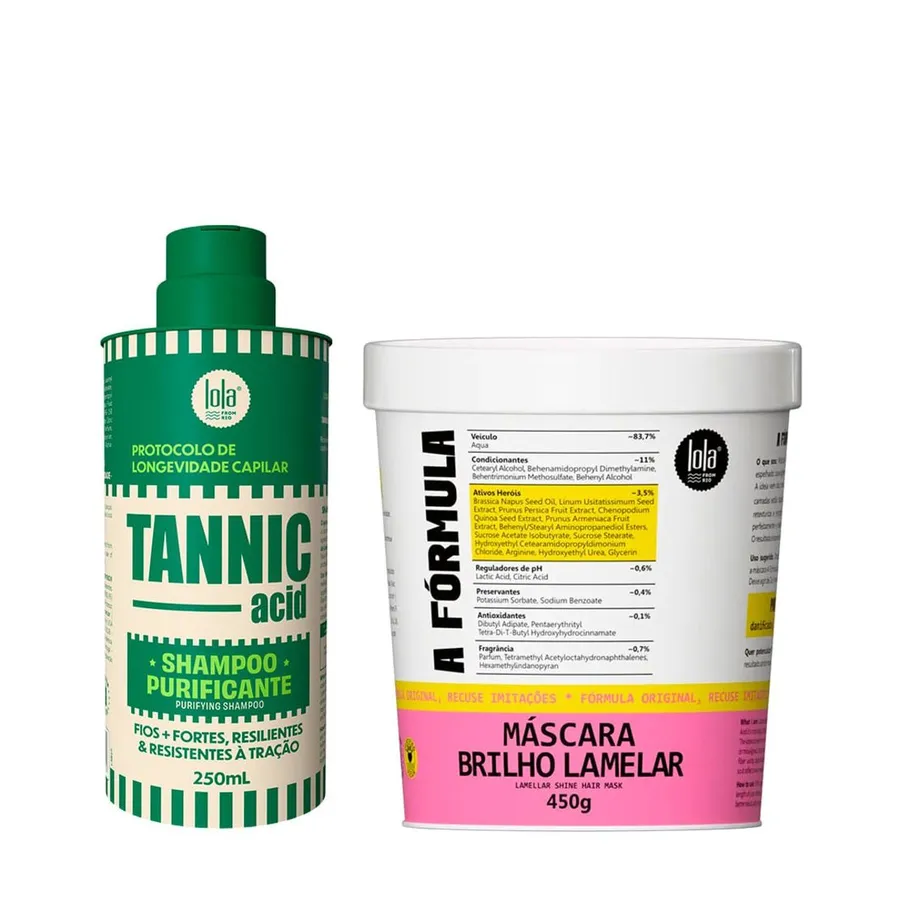 Kit Lola From Rio Tannic Shampoo 250ml + a Fórmula Máscara 450g