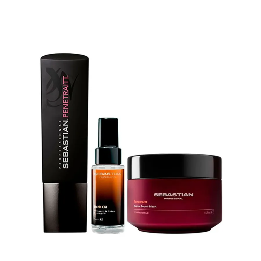 Kit Sebastian Professional Shampoo Penetraitt 250ml + Máscara 150ml + Óleo 30ml