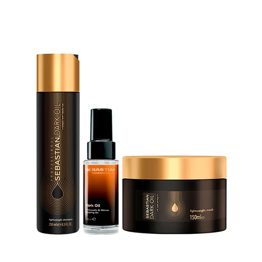 Kit Sebastian Professional Shampoo Dark Oil 250ml + Máscara 150ml + Óleo 30ml