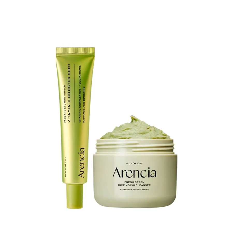 Kit Arencia Facial Detox - Máscara de Limpeza Rice Mochi Green 120g + Sérum Booster Shot Vitamin C 30ml