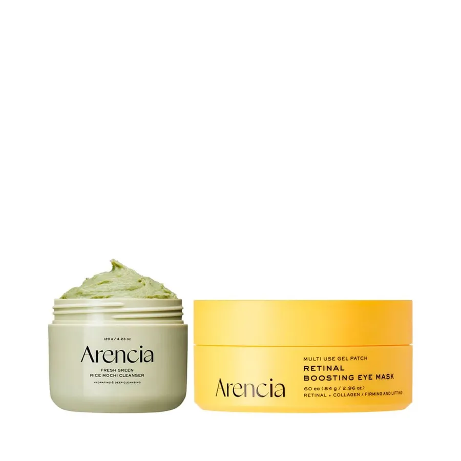 Kit Arencia Rice Mochi Green Máscara Facial 120g + Retinal Boosting Máscara Área dos Olhos 84g