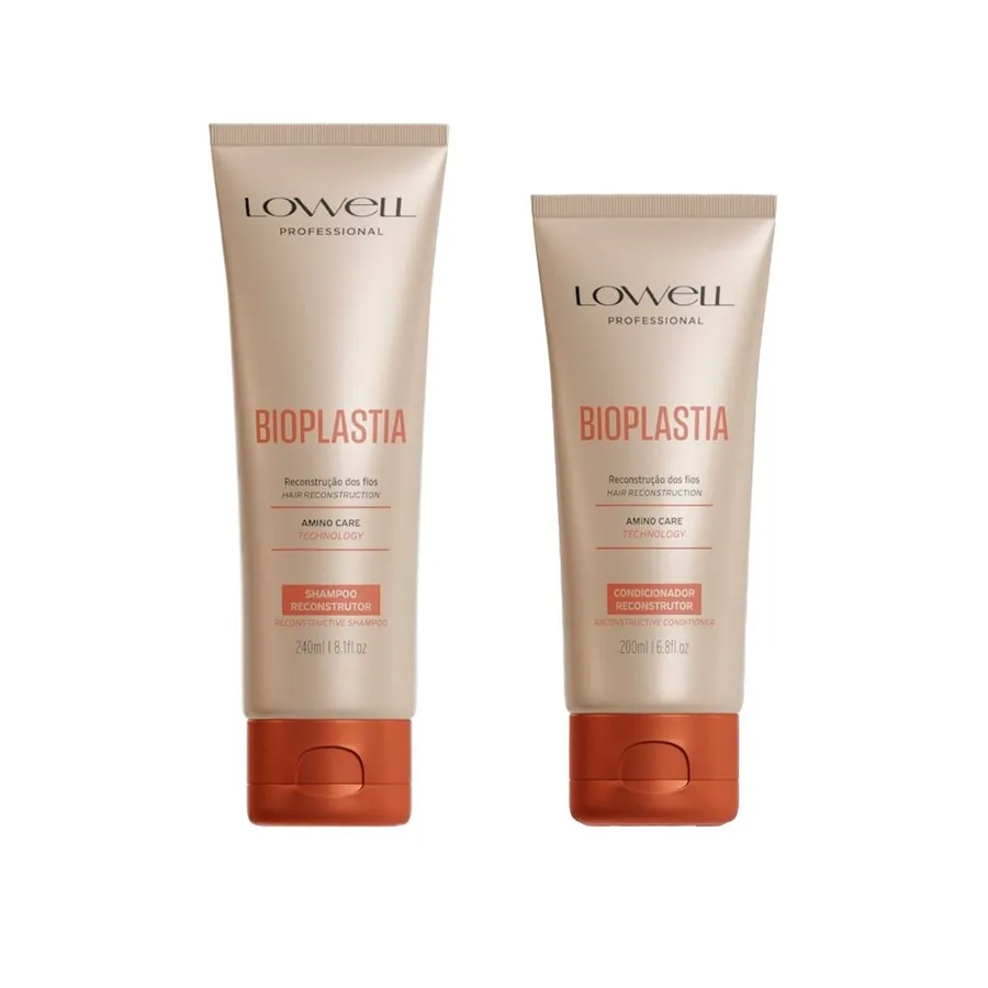 Kit Bioplastia Lowell Shampoo 240ml e Condicionador para Reconstrução Capilar 200ml