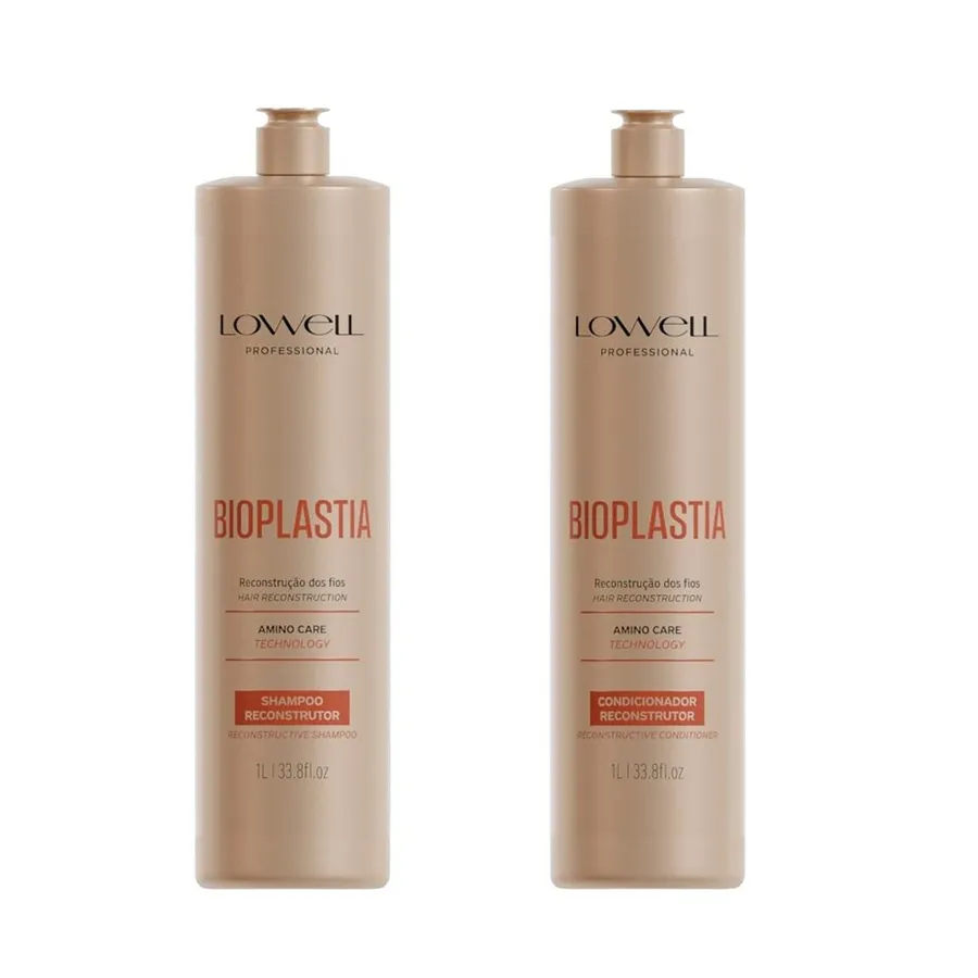 Kit Bioplastia Lowell Shampoo e Condicionador - Reconstrução e Fortalecimento Capilar 1L