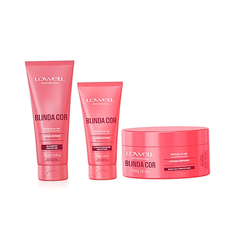 Kit Blinda Cor Lowell Protege e Prolonga a Cor dos Cabelos com Shampoo, Condicionador e Máscara