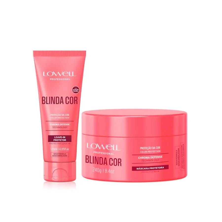 Kit Blinda Cor Lowell Leave-in 120ml + Máscara Proteção e Hidratação para Cabelos Coloridos 240g