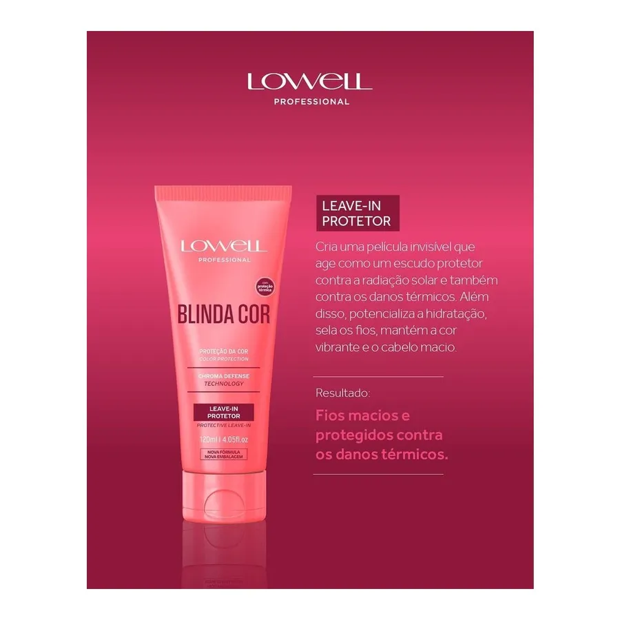 Kit Blinda Cor Lowell Leave-in 120ml + Máscara Proteção e Hidratação para Cabelos Coloridos 240g — foto 3