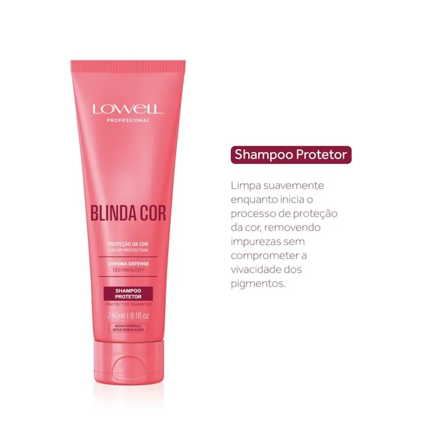 Kit Blinda Cor Lowell - Shampoo 240ml + Máscara para Proteção e Prolongamento da Cor dos Cabelos 240g — foto 3