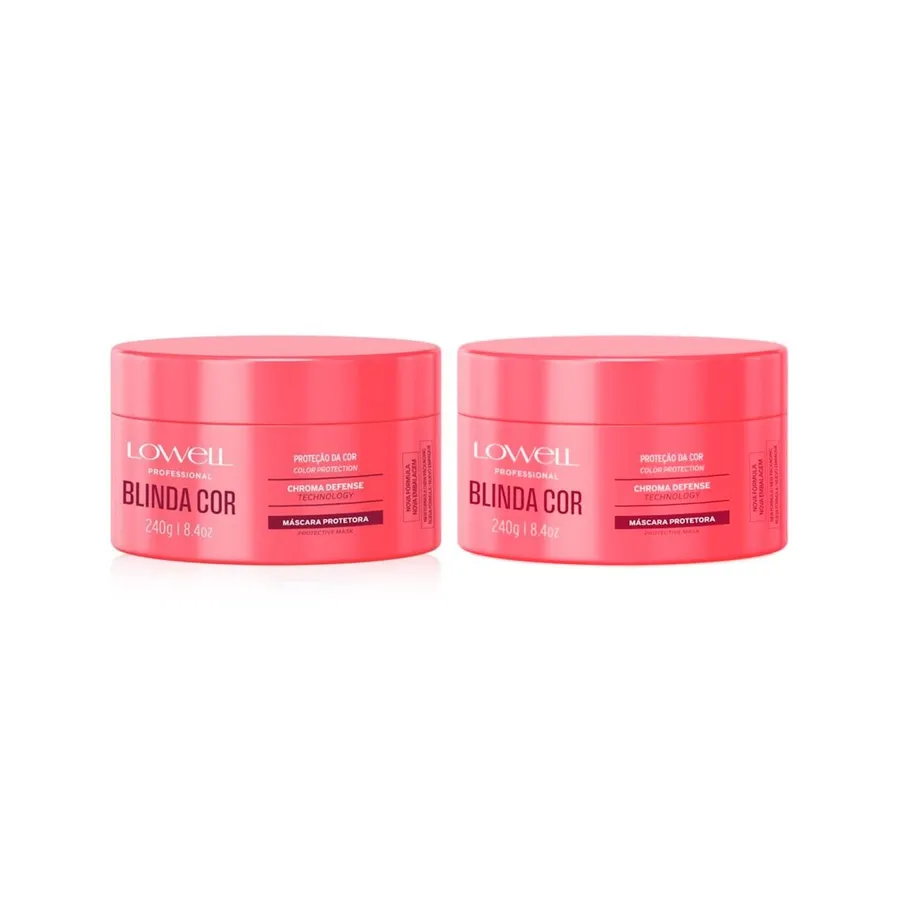 Kit Lowell Blinda Cor 2 Máscaras - Proteção e Hidratação para Cabelos Coloridos 240g