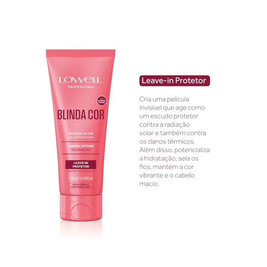 Kit Blinda Cor Lowell - Shampoo 240ml + Leave-in para Proteção e Prolongamento da Cor dos Cabelos 120ml — foto 3
