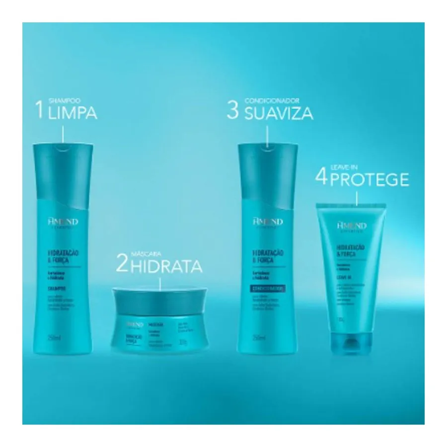 Kit Shampoo e Condicionador Amend Expertise Hidratação & Força - Fortalece e Hidrata Cabelos Danificados 250ml — foto 3
