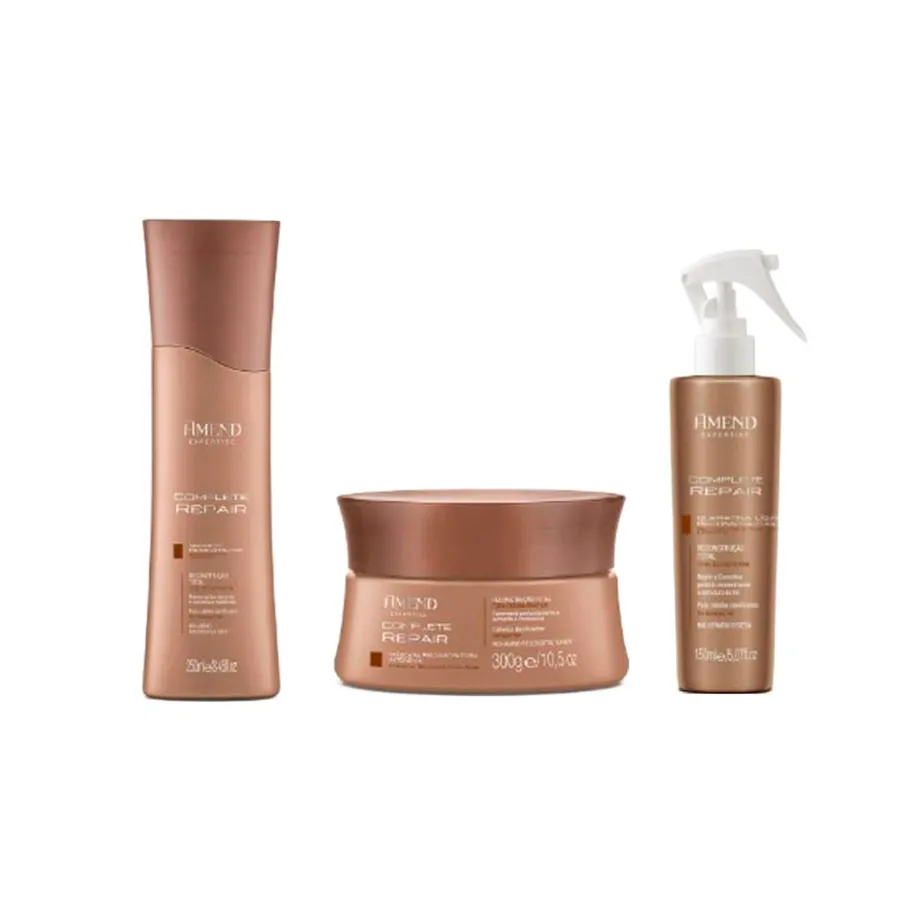 Kit Complete Repair Expertise - Shampoo, Condicionador e Queratina Reconstrutor para cabelos danificados