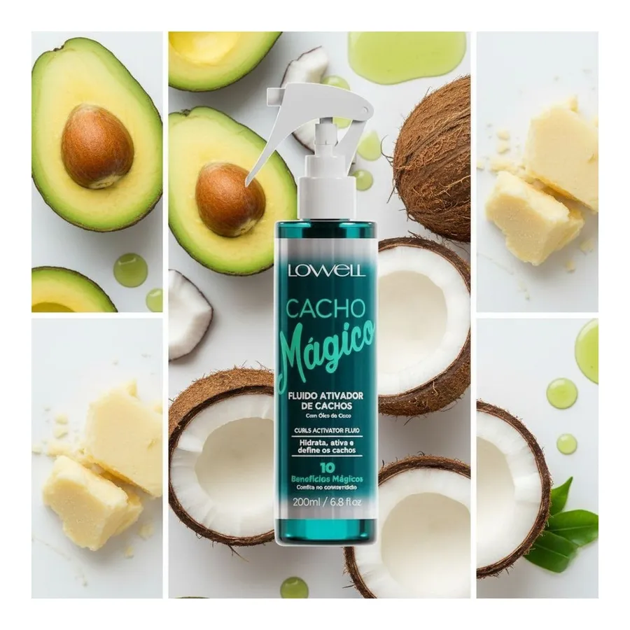 Kit Lowell Cacho Mágico Funcional Shampoo 240ml + Máscara Hidratante com Óleos Vegetais 240g — foto 3