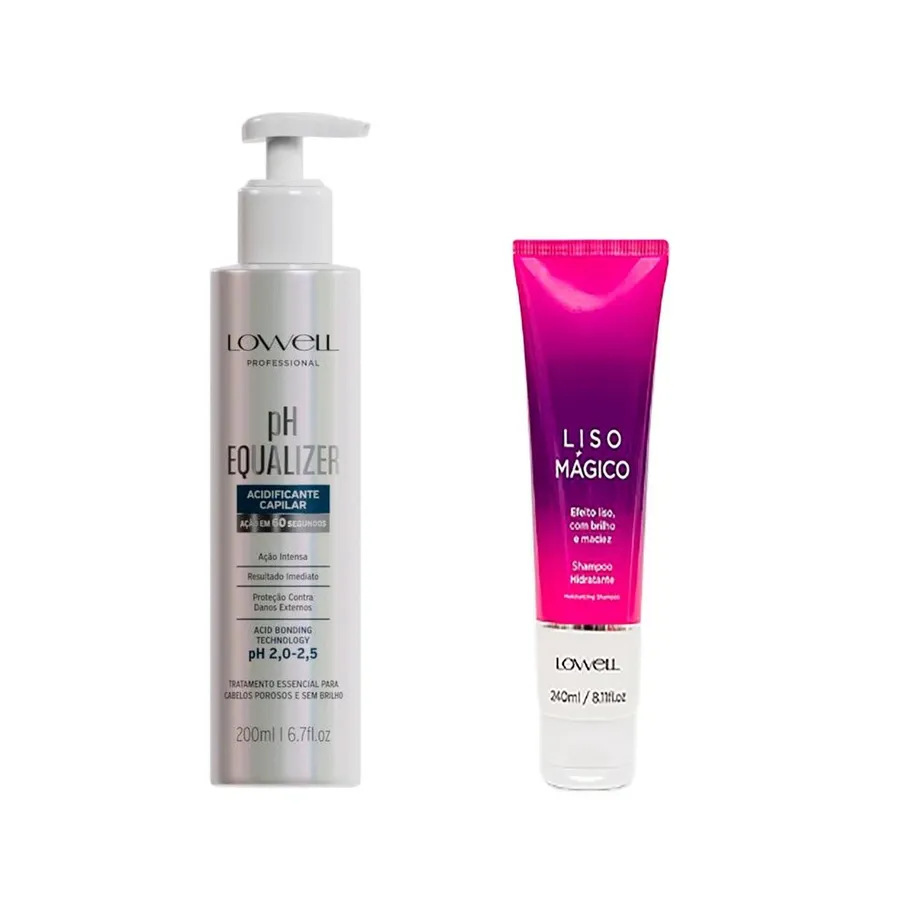 Kit PH Equalizer 200ml + Shampoo Liso Mágico para cabelo liso, brilho e proteção 240ml