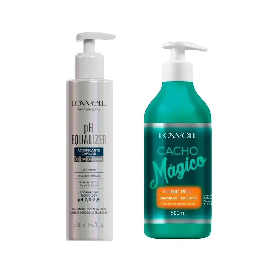 Kit PH Equalizer + Shampoo Cacho Mágico - Recuperação Profunda + Nutrição Inteligente