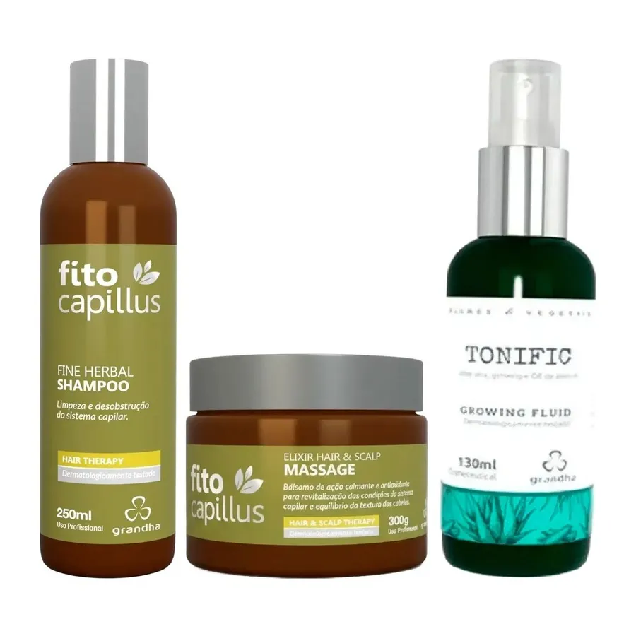 Kit Terapia Capilar Fito Capillus + Tonific para Limpeza, Revitalização e Fortalecimento dos Fios