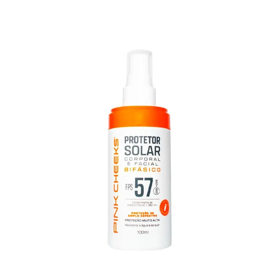 Protetor Solar Corporal e Facial Pink Cheeks Bifásico FPS 57 FPUVA 30 100ml
