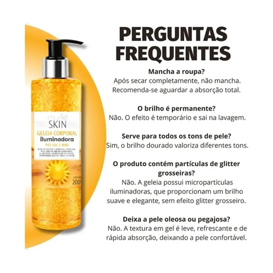 Geleia Corporal Iluminadora Muriel Skin Pós Sol E Mar 200ml — foto 2