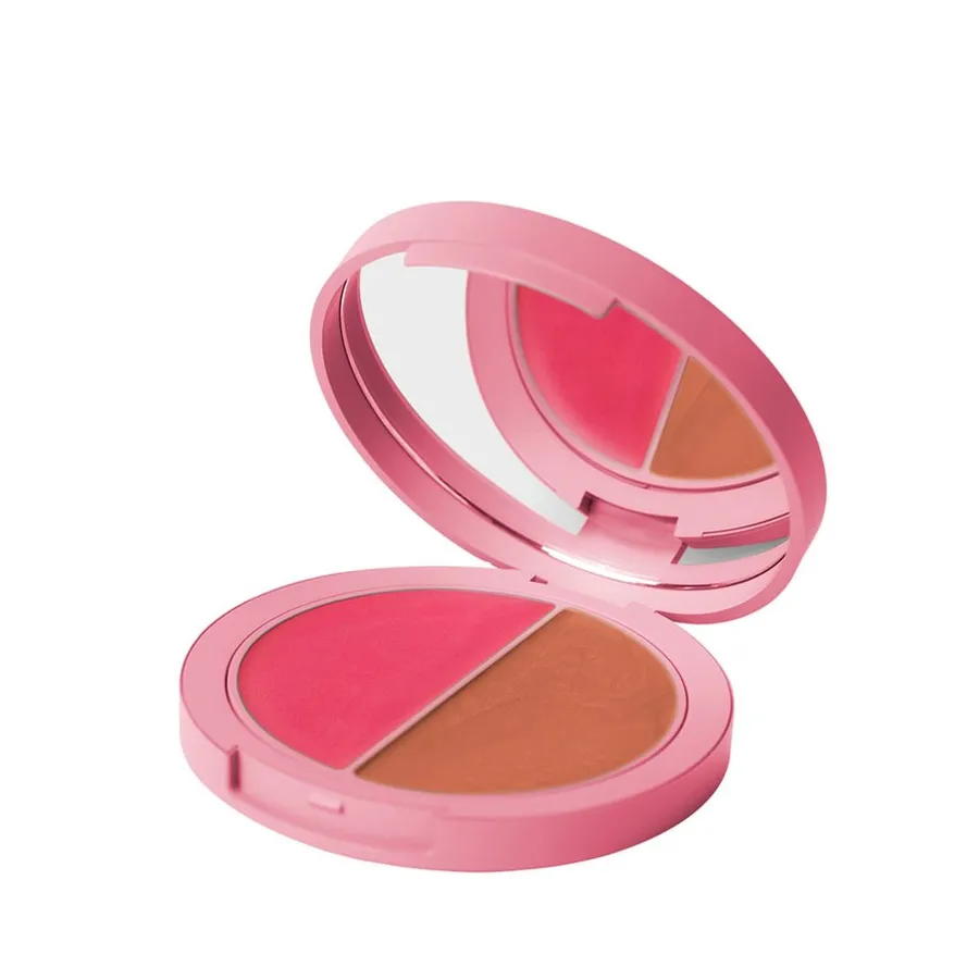 Blush e Iluminador Multifuncional Duo Care Natural Beauty Maquiagem Pink & Peach - Outubro Rosa 10g