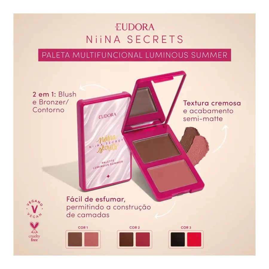 Paleta Multifuncional Eudora Niina Secrets Luminous Summer 7g — foto 2