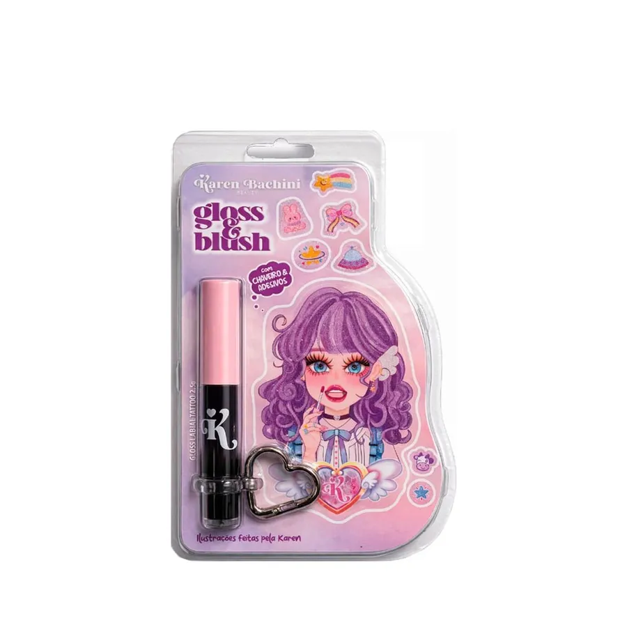 Blush e Gloss Karen Bachini Beauty Tattoo Preto 2,5ml