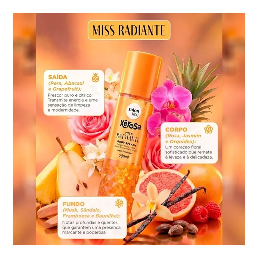 Salon Line Xêrosa Miss Radiante Body Splash 200ml — foto 3
