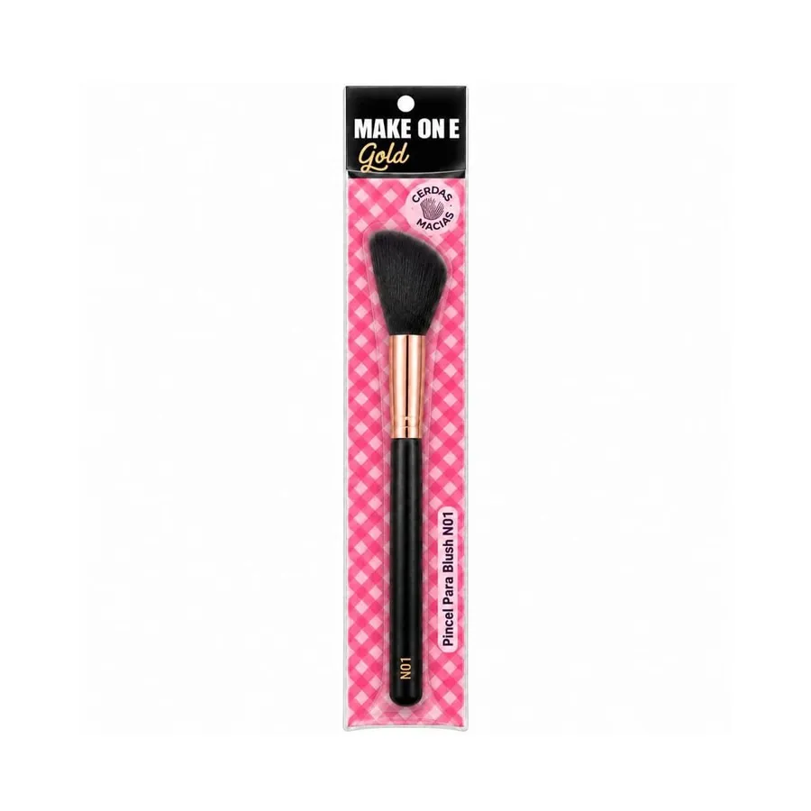 Make One Brasil Make One Gold Nº 01 MK7689 - Pincel para Iluminador E Blush