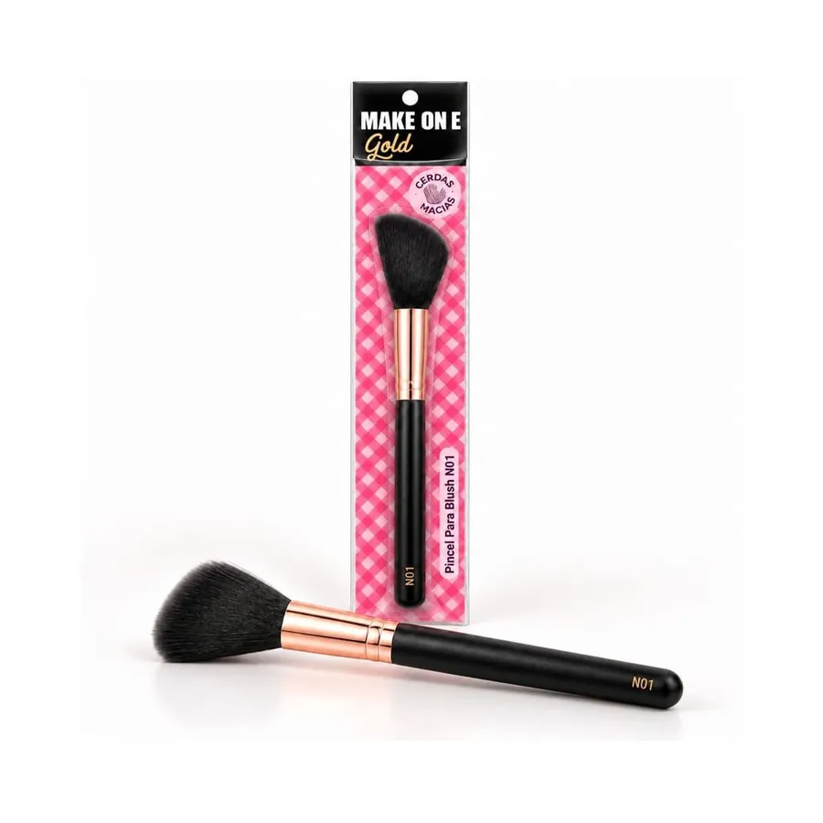 Make One Brasil Make One Gold Nº 01 MK7689 - Pincel para Iluminador E Blush — foto 3