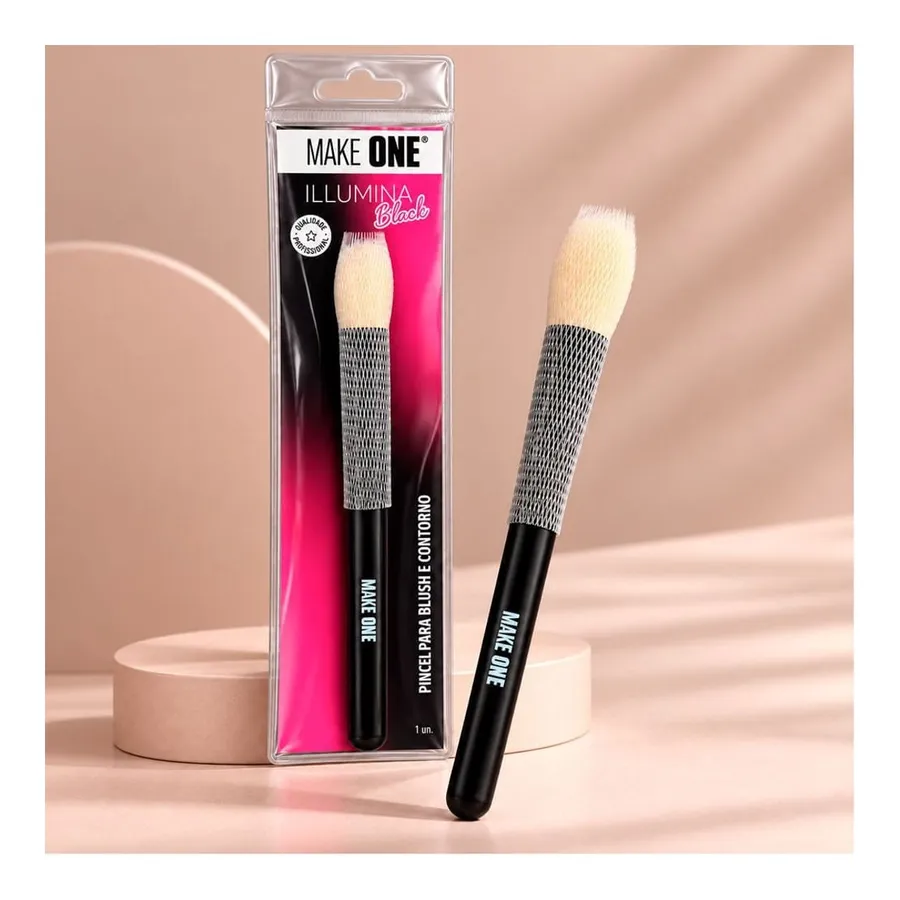 Make One Brasil Make One Illumina Black MK2909 - Pincel para Blush E Contorno — foto 3