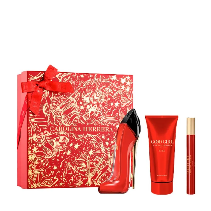 Kit Coffret Perfume Carolina Herrera Good Girl Very Feminino Eau de Parfum 80ml + Creme Corporal 100ml + Miniatura 10ml