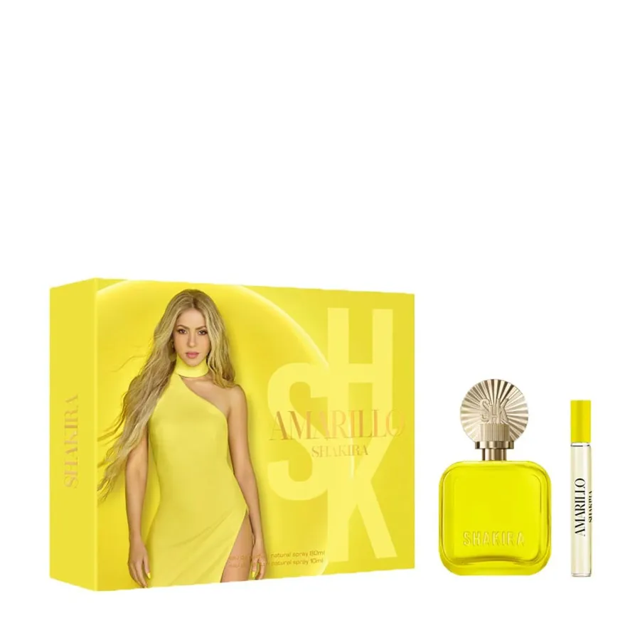Kit Coffret Perfume Shakira Amarillo Feminino Eau de Parfum 80ml + Miniatura 10ml