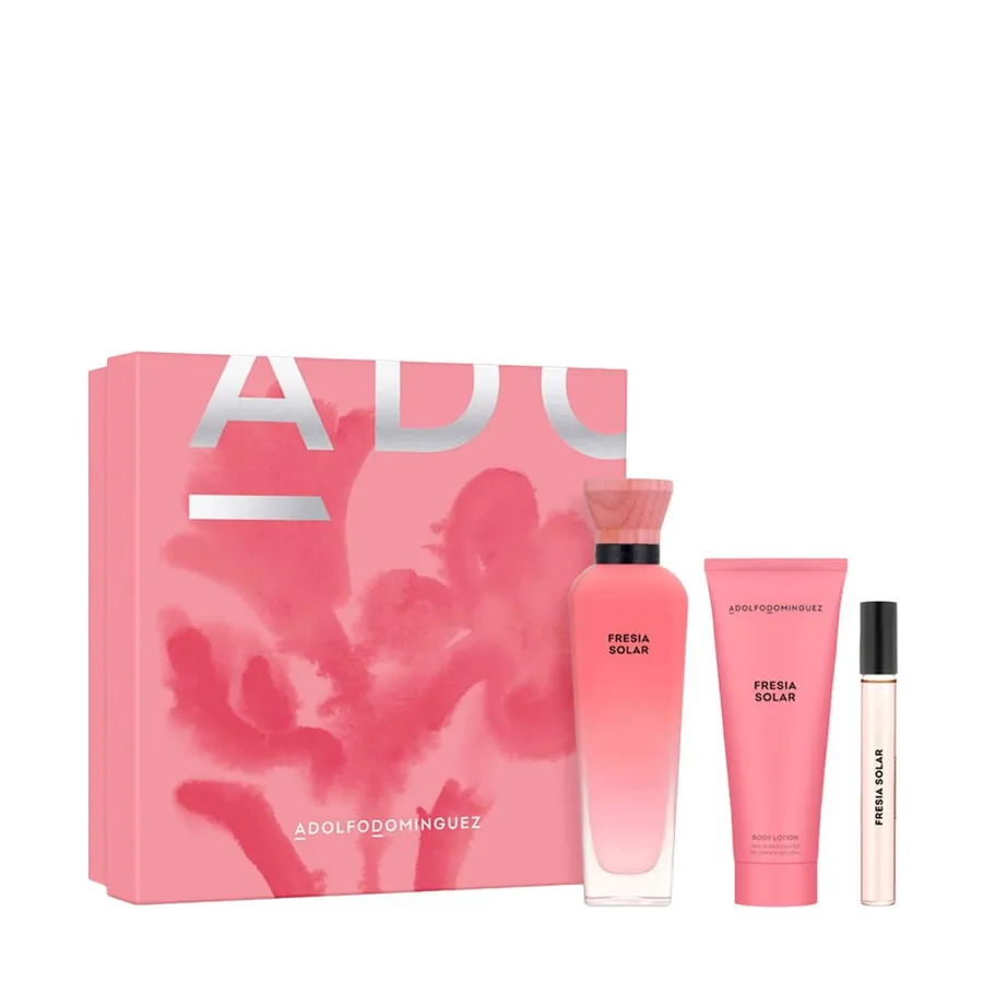 Kit Perfume Adolfo Dominguez Água Fresca Fresia Solar Feminino Eau de Parfum 120ml + Creme Corporal 75ml + Miniatura 10ml