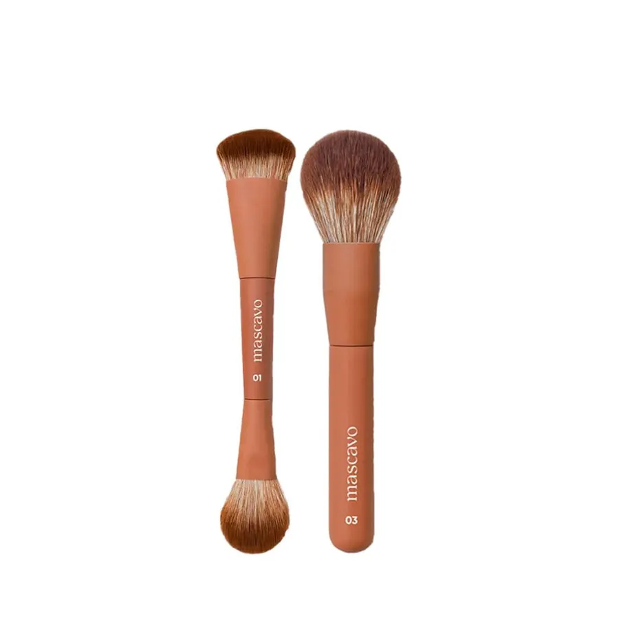 Kit Mascavo Pro Series Pincel de Maquiagem Duplo para Rosto + Pincel de Maquiagem Multifuncional