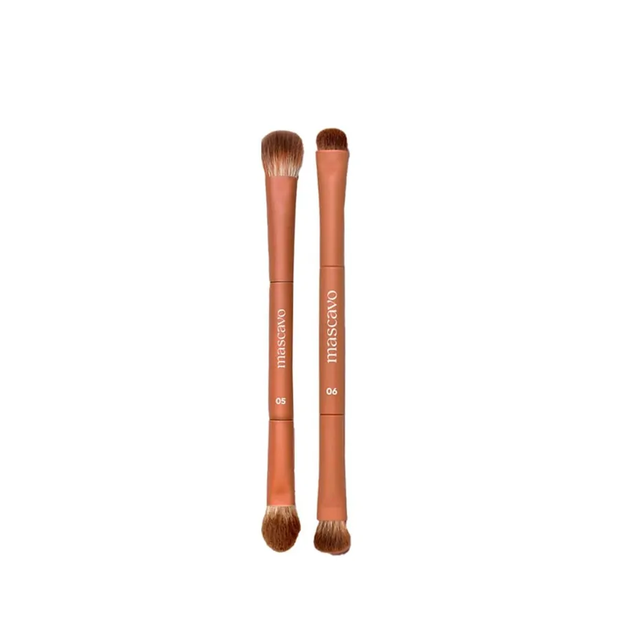 Kit Mascavo Pro Series Pincel de Maquiagem Duplo para Sombra + Multifuncional Rosto